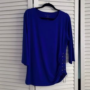Chicos long sleeve royal blue top